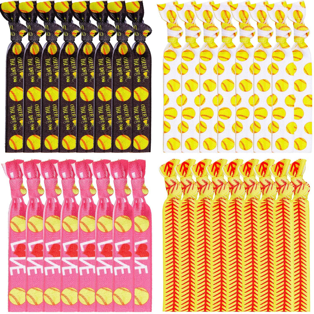 WILLBOND front packaging showing 32-piece softball hair ties and team-ready quantity