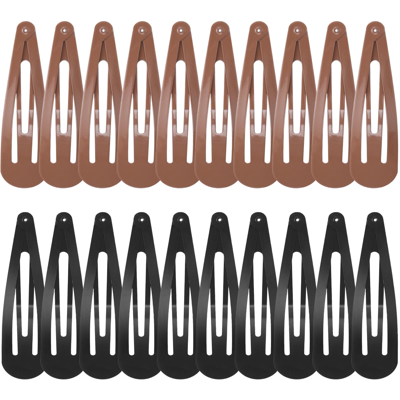 WILLBOND front pack of 30 brown and black snap hair clips showing color mix and quantity benefit