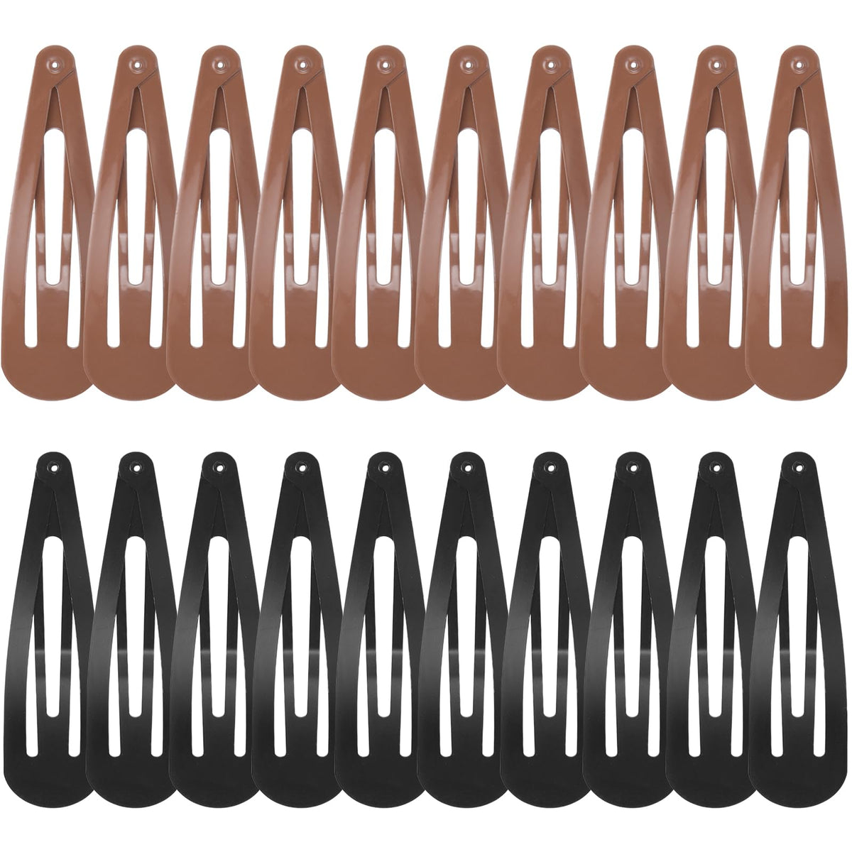 WILLBOND front pack of 30 brown and black snap hair clips showing color mix and quantity benefit