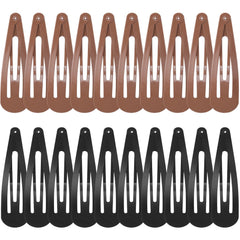WILLBOND front pack of 30 brown and black snap hair clips showing color mix and quantity benefit