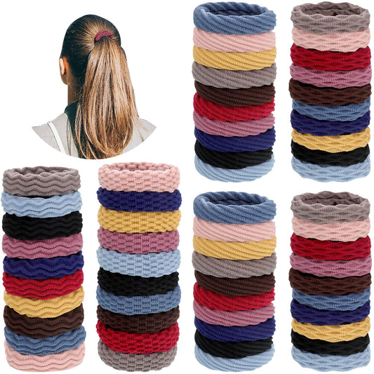 WILLBOND front packaging showing 60 seamless cotton hair ties, convenient bulk supply