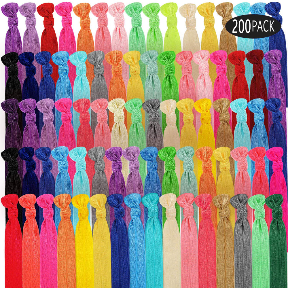 WILLBOND front packaging shot showing 200-piece colorful hair ties, ready to use
