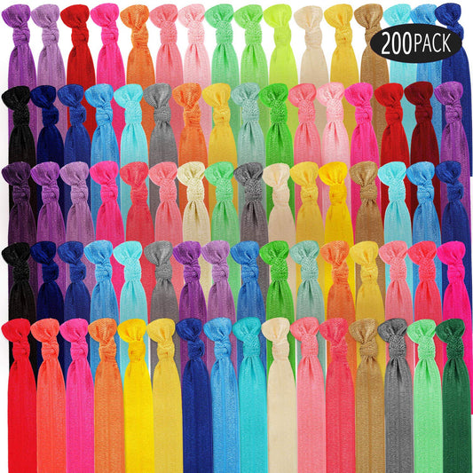 WILLBOND front packaging shot showing 200-piece colorful hair ties, ready to use