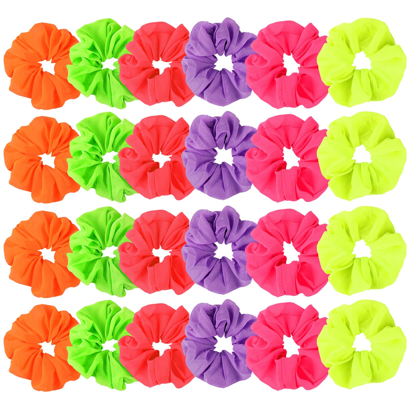 WILLBOND front packaging showing 24 neon scrunchies and color variety benefit