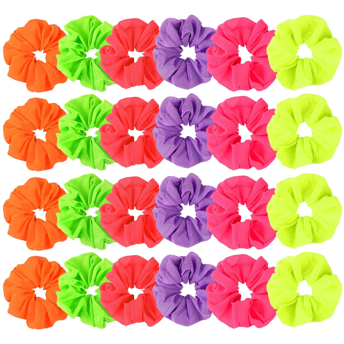 WILLBOND front packaging showing 24 neon scrunchies and color variety benefit