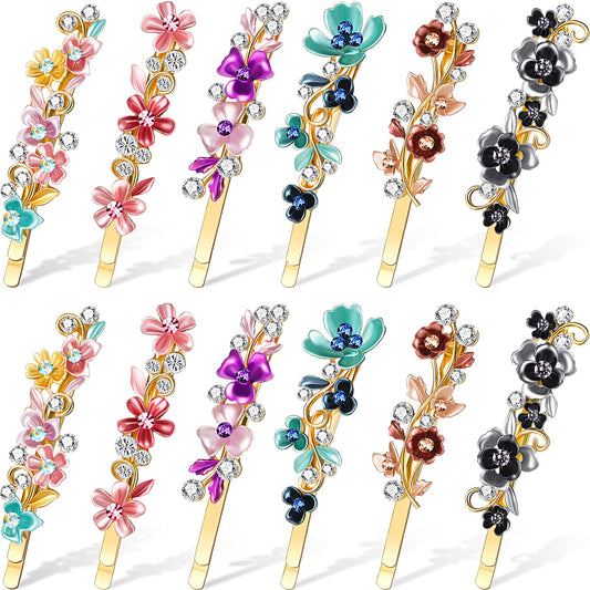 WILLBOND front packaging showing 12 floral hair pins and color variety, easy storage benefit