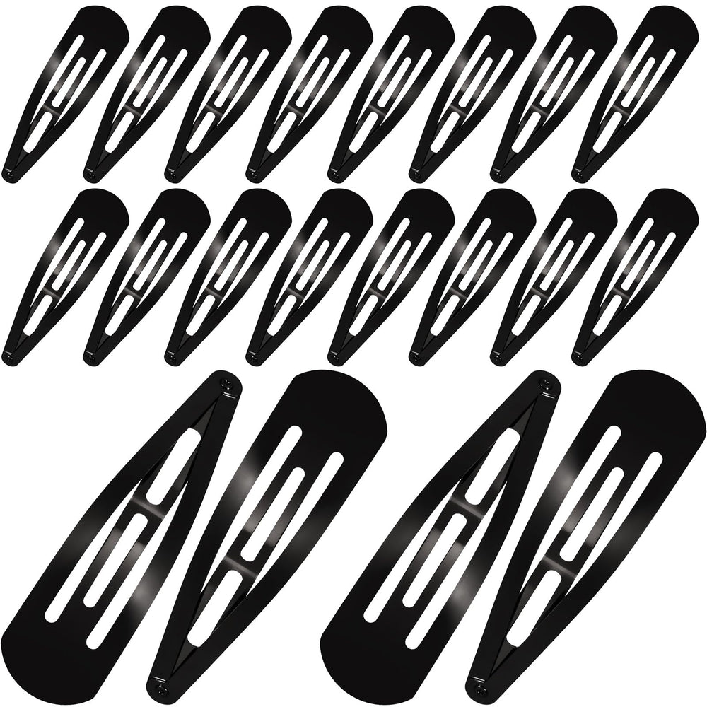 WILLBOND front view of 30 black snap clips showing compact pack and consistent finish