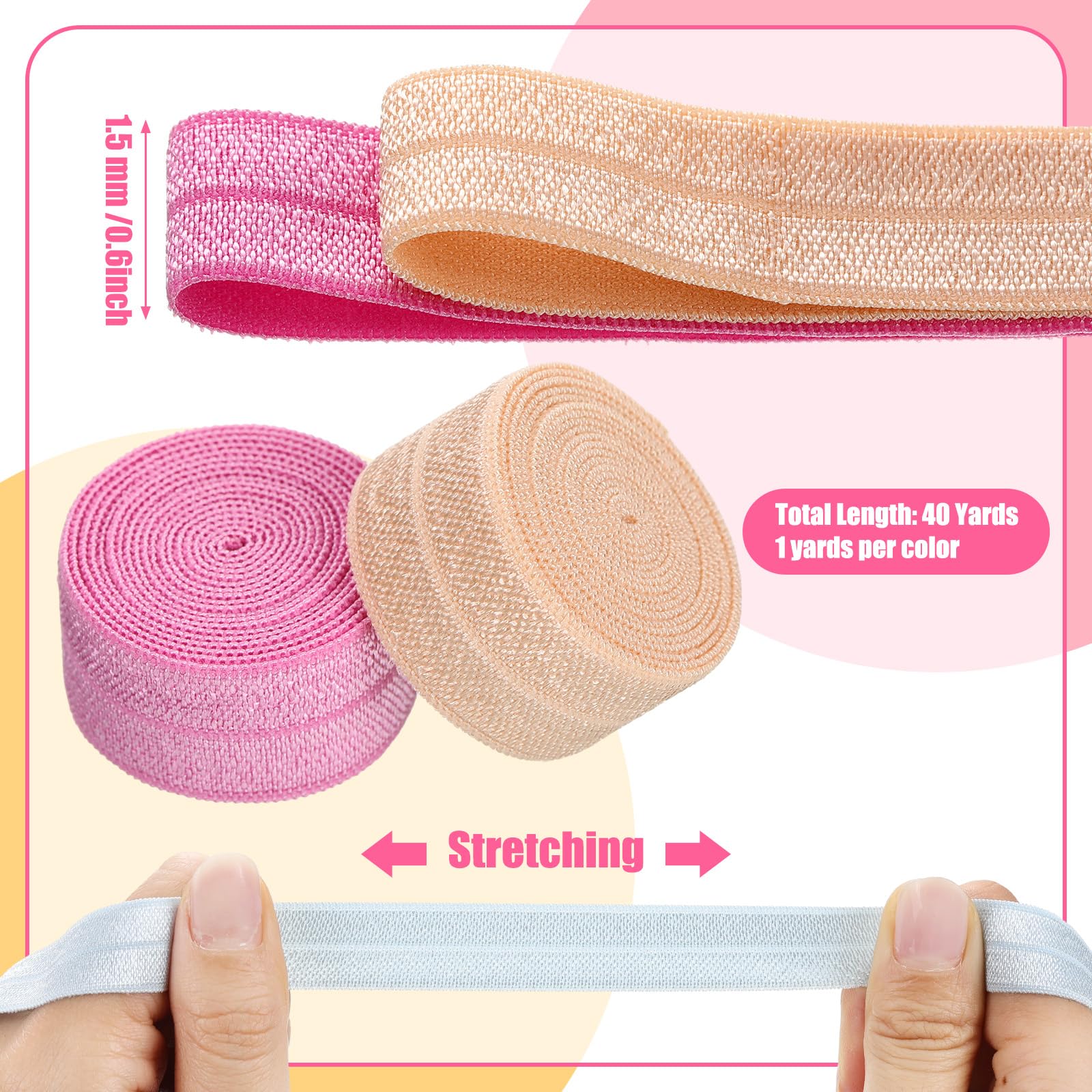 WILLBOND hair bow made with elastic in use, enables quick accessory assembly