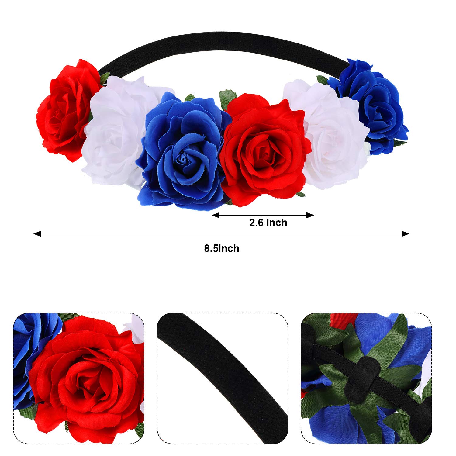 WILLBOND close-up of fabric roses on headband highlighting color detail and finish