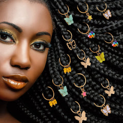 WILLBOND hair charm clipped on a braid demonstrating secure comfortable wear