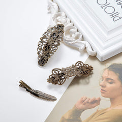 WILLBOND barrette in hair side sweep adding vintage romantic flair