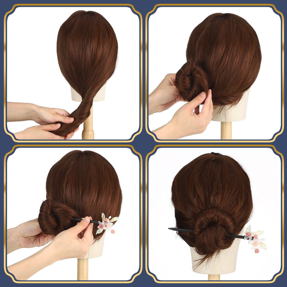 WILLBOND hair stick beside ruler showing 7-inch length for sizing reference