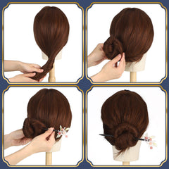WILLBOND hair stick beside ruler showing 7-inch length for sizing reference