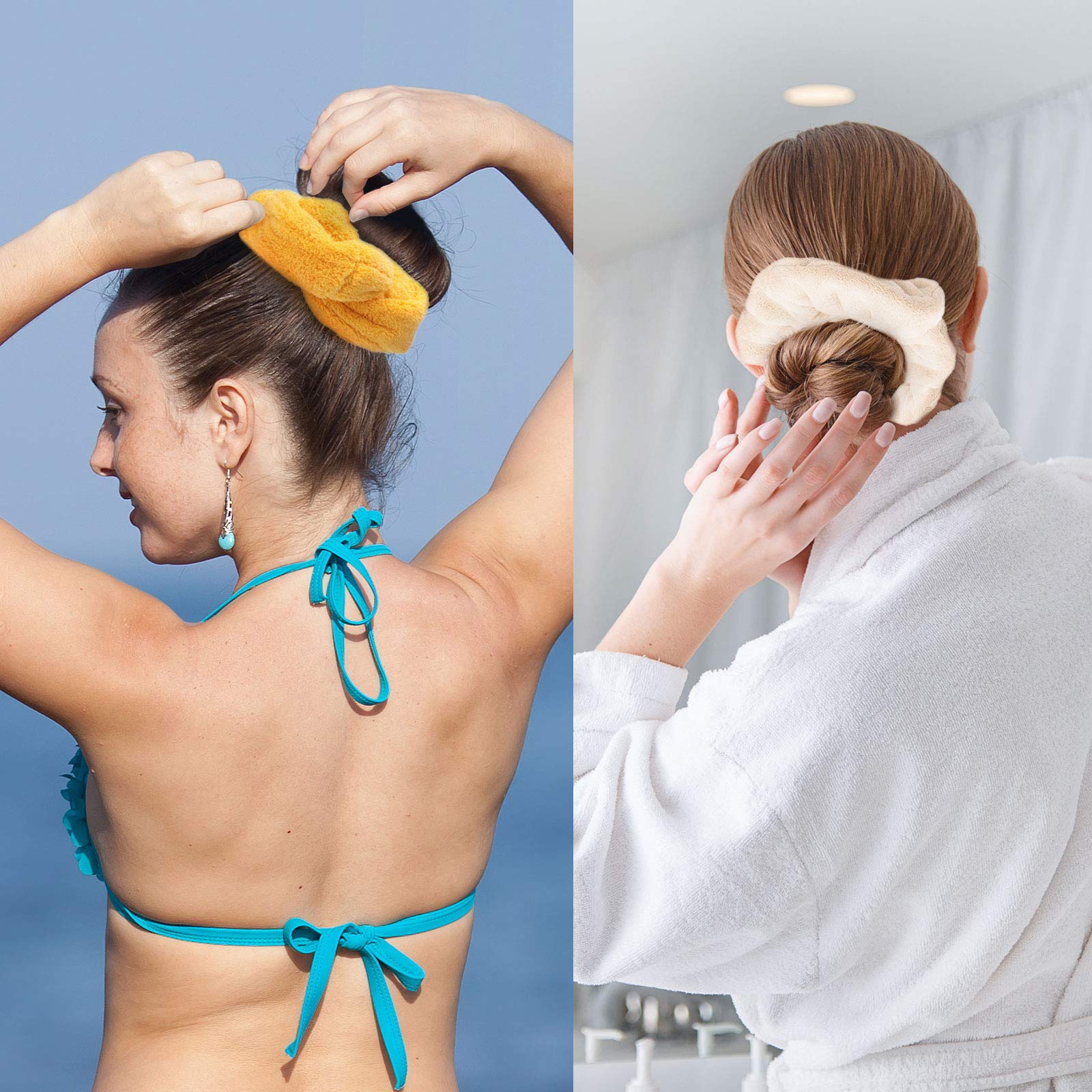 WILLBOND scrunchie in bathroom setting showing post-shower convenience