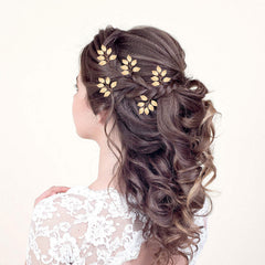 WILLBOND hair pins styled in outdoor wedding hair for romantic ceremony photos