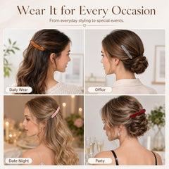 WILLBOND barrettes styled in party hair showcasing refined, wearable decoration