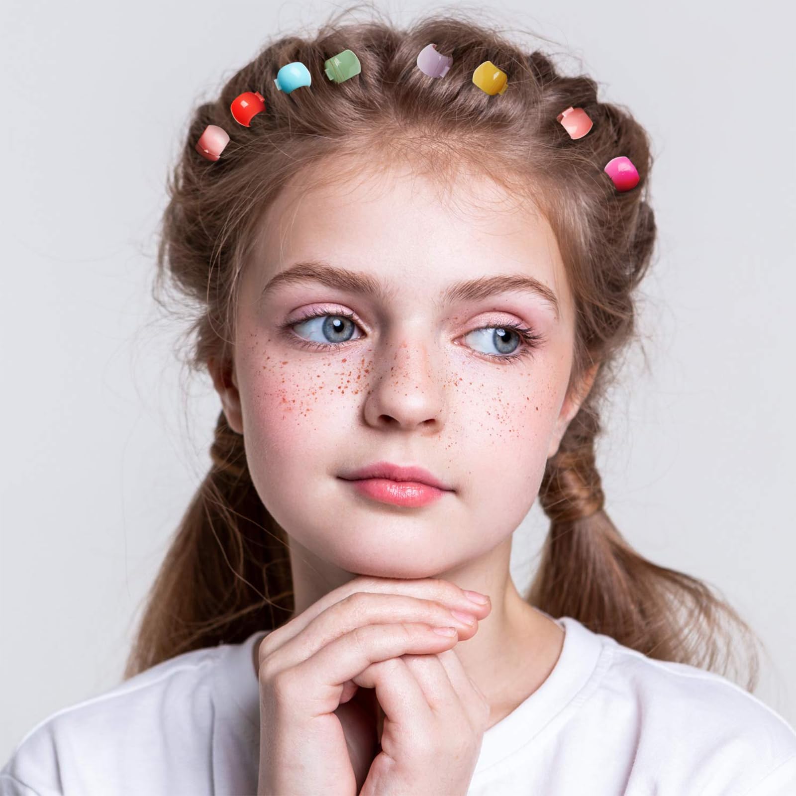 WILLBOND clips styled for a party look, adds playful color and finishing detail benefit
