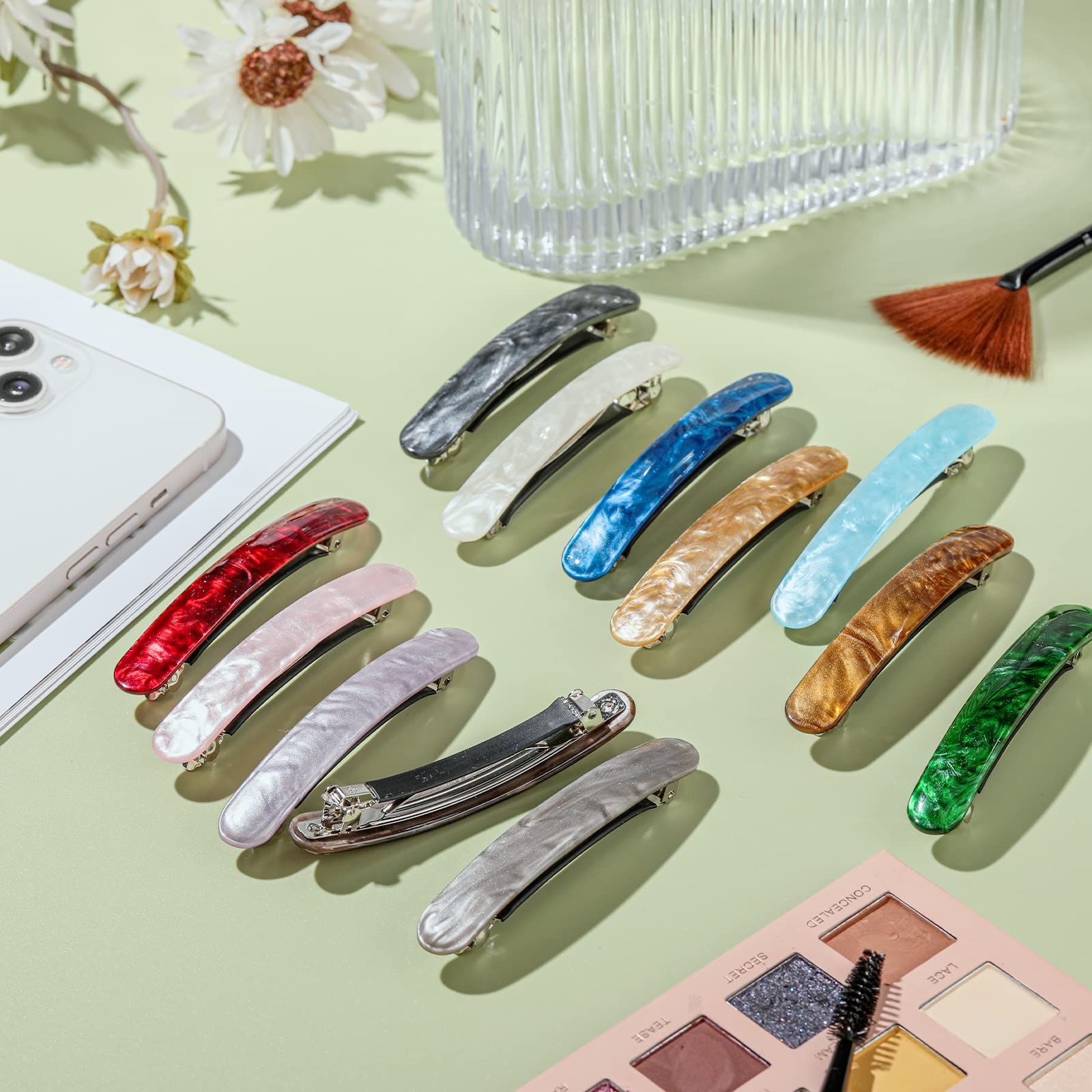 WILLBOND barrette beside ruler illustrating compact 8.5 cm size for scale