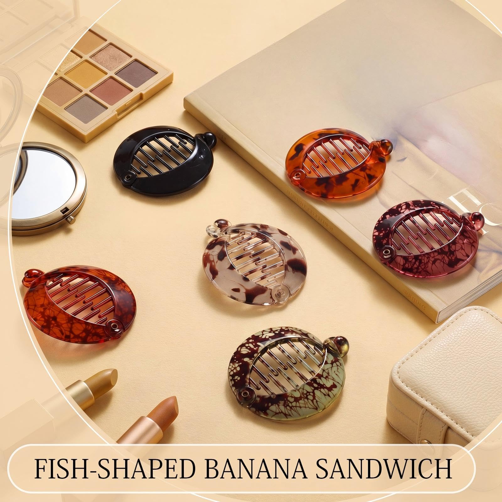 WILLBOND six colored banana clips arranged to show variety and styling options benefit