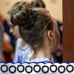WILLBOND scrunchie beside coin for scale showing compact travel-friendly size