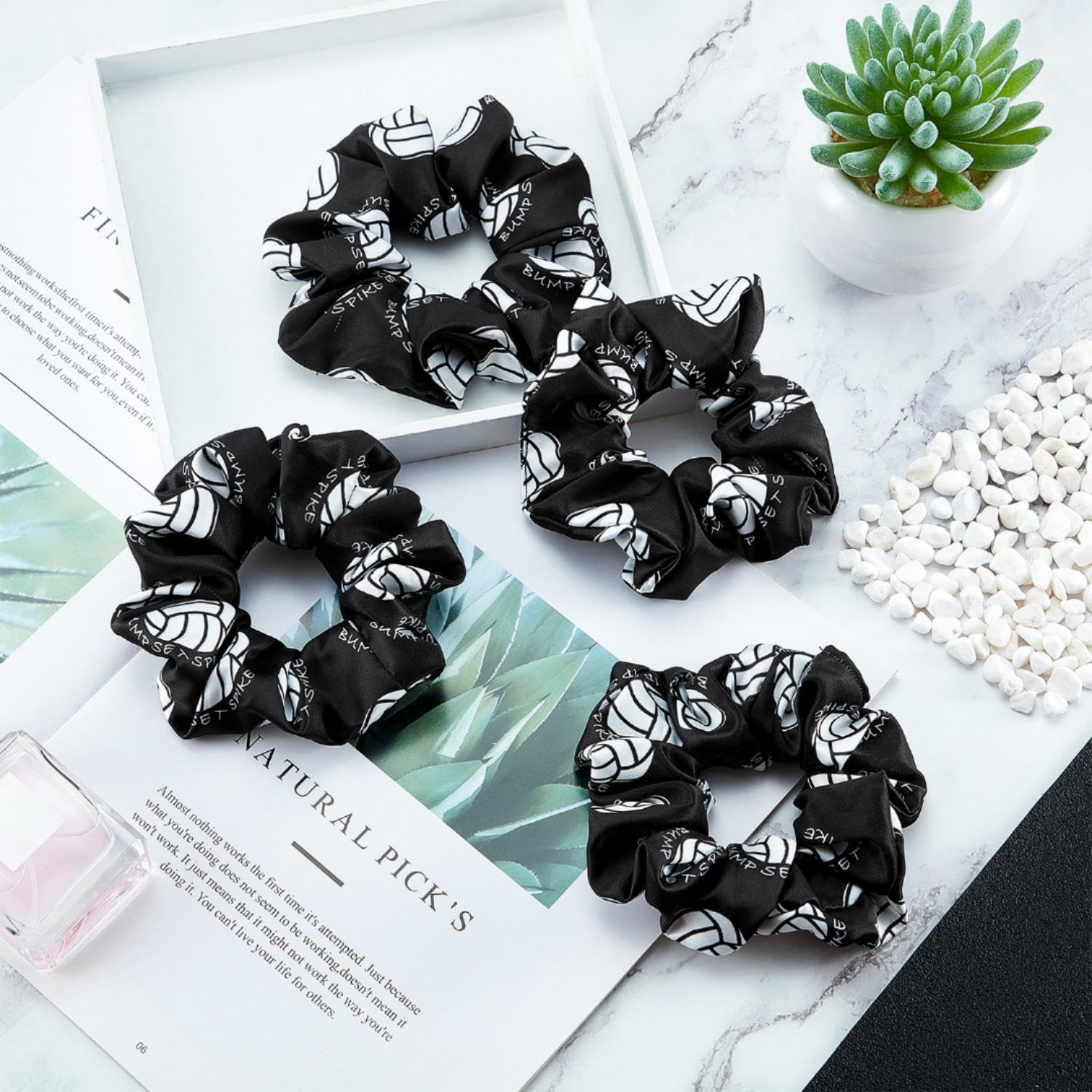 WILLBOND scrunchie beside ruler showing size and fit for most hair volumes