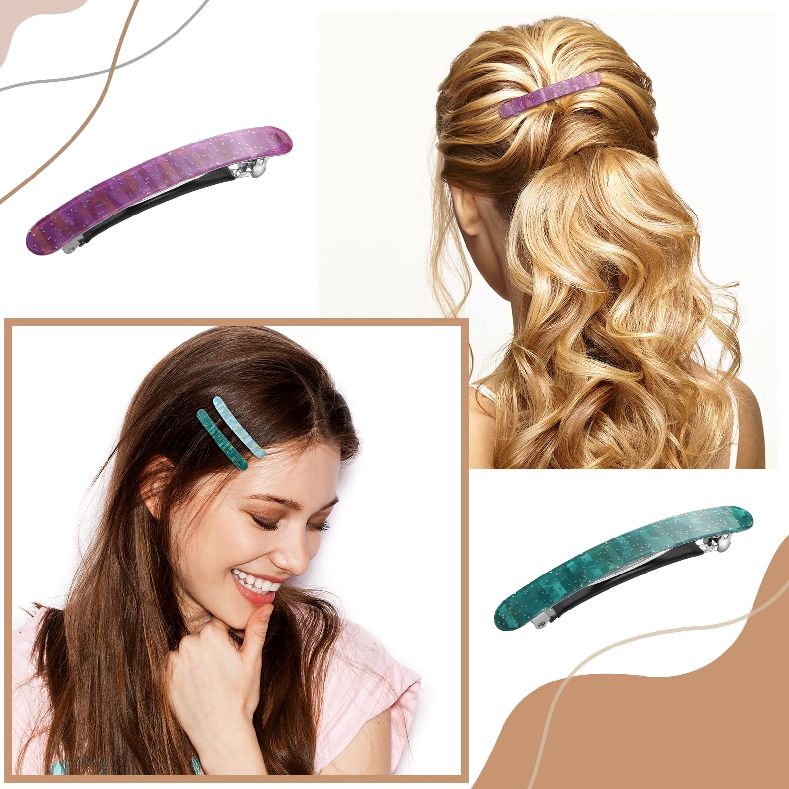 WILLBOND barrette beside ruler showing compact 8.5 cm length