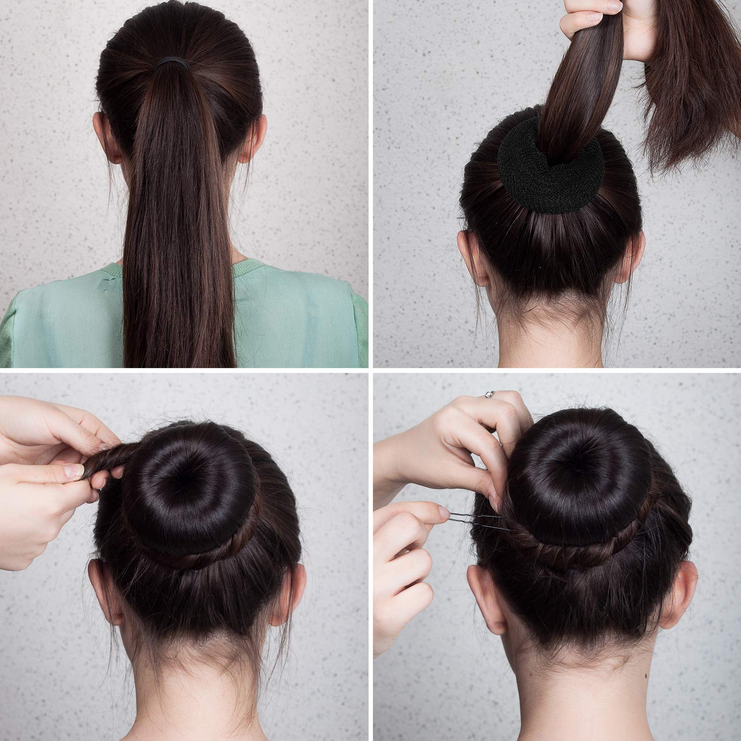WILLBOND three different donut sizes displayed to match hair thickness options