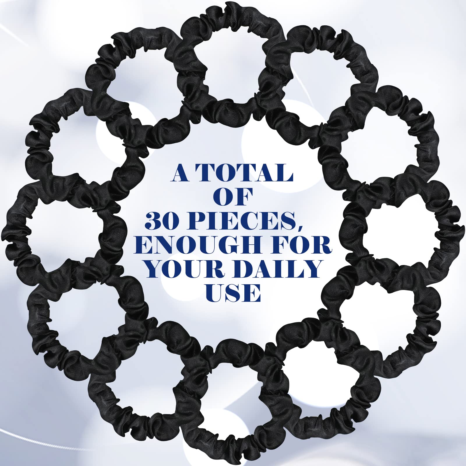 WILLBOND scrunchie in a ponytail showing secure hold and polished look