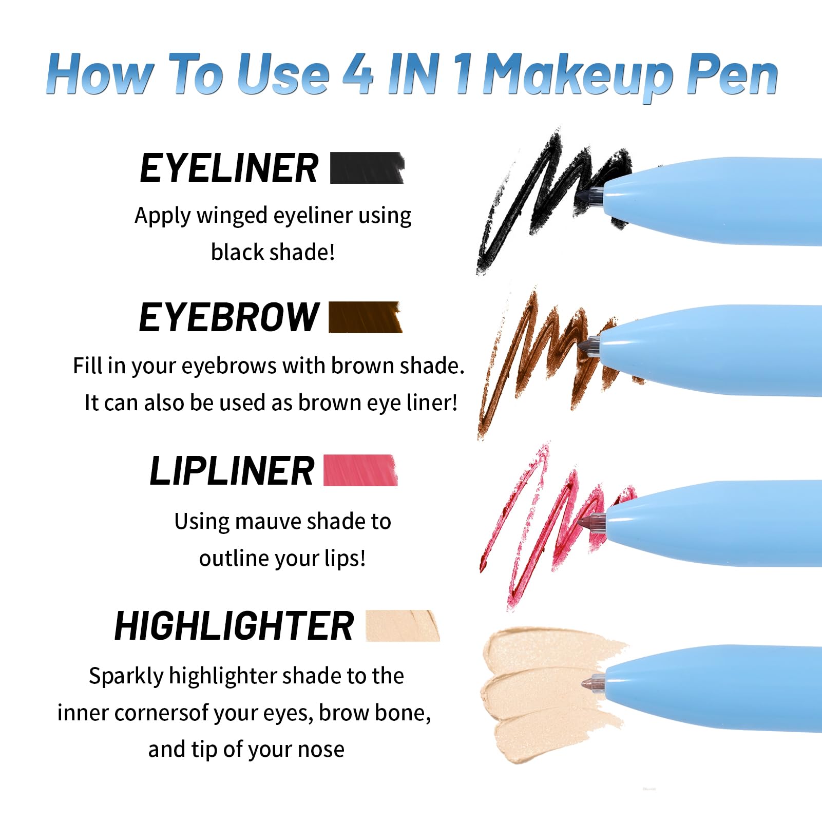 winb pen used as eyeliner for precise long-lasting definition