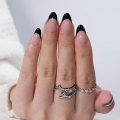 Lifestyle shot of hands wearing WiniBeauty nails demonstrating instant polished look