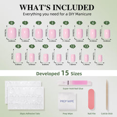 WiniBeauty toolkit with glue, tabs, file and prep wipe for complete application