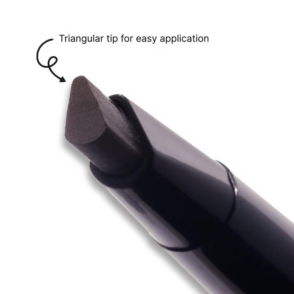 Winky Lux pencils held in hand showing compact travel size benefit