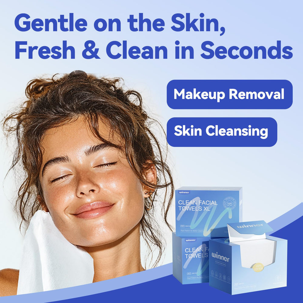 Winner removing foundation showing effective makeup lift benefit