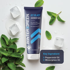 Wintergreen Ice Blast gel texture close-up showing clear mint gel and refreshing consistency