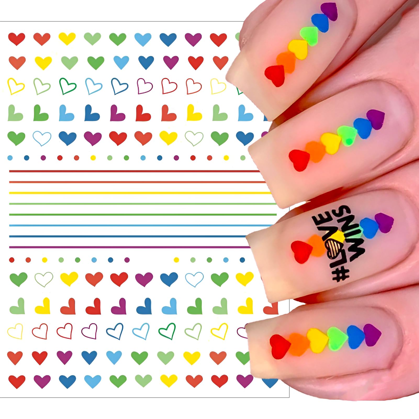 winthrop lifestyle shot of hand with rainbow nail art for party-ready photo appeal