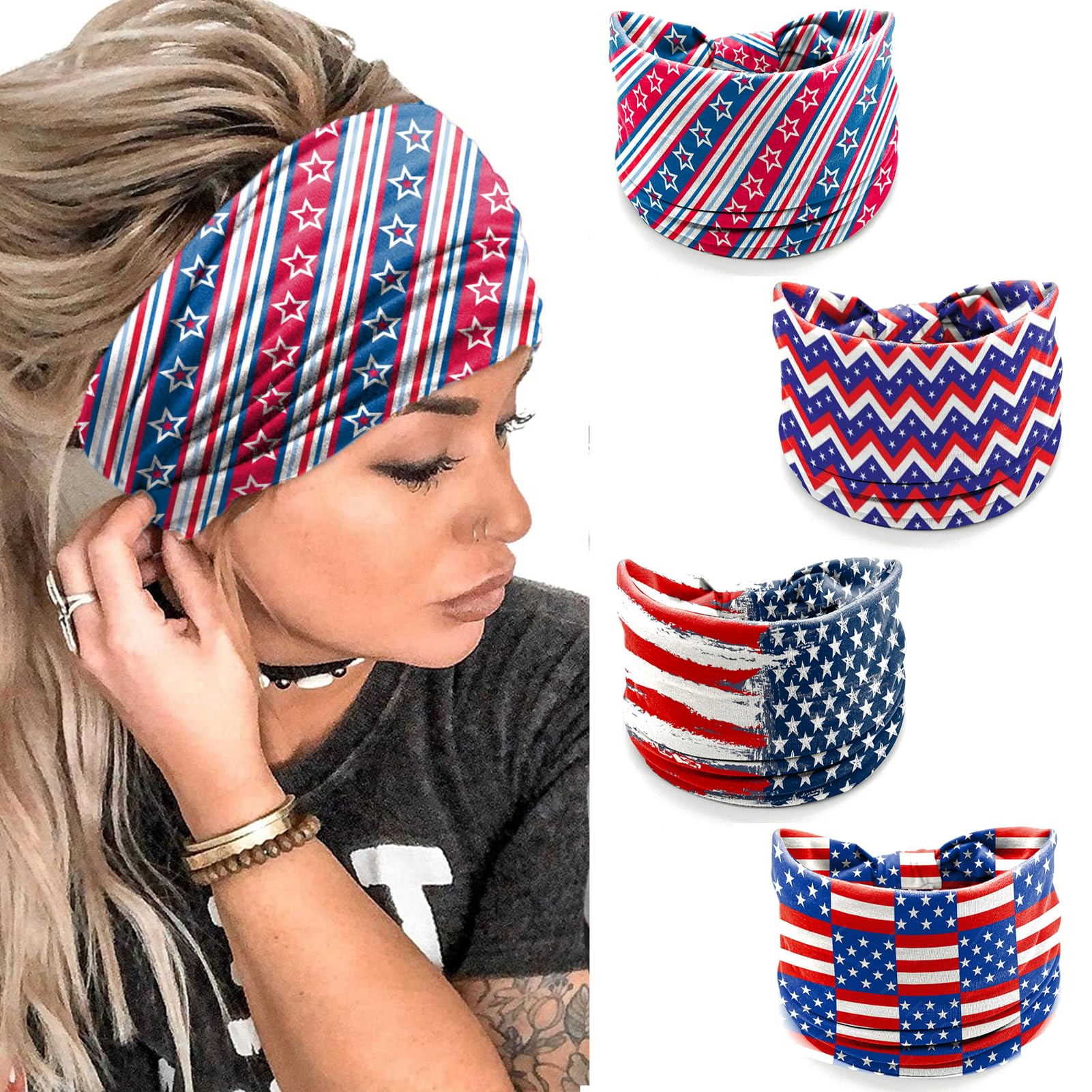 winthrop headband front packaging showing four patriotic designs and festive look