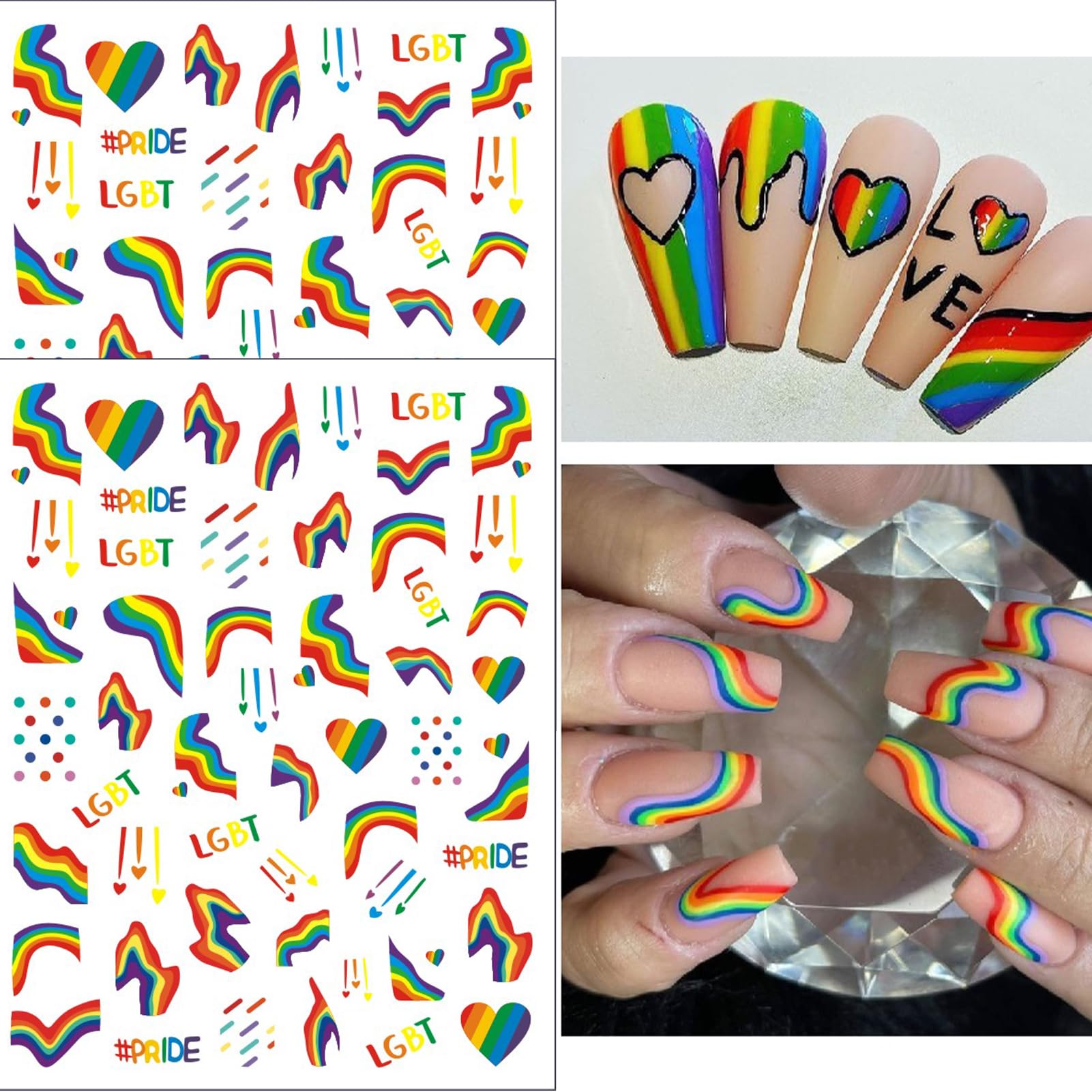 winthrop stickers applied on natural nails demonstrating easy festive styling