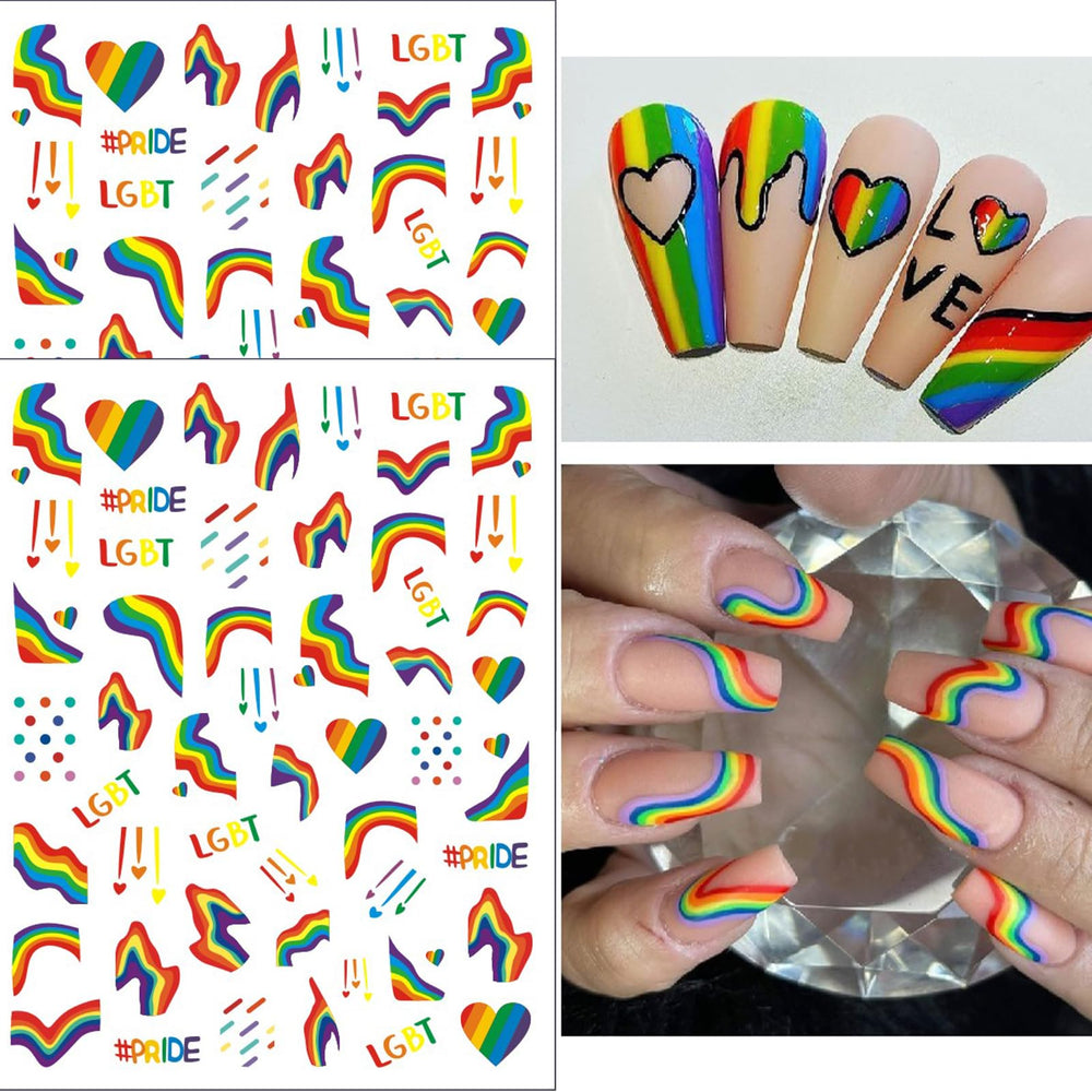 winthrop stickers applied on natural nails demonstrating easy festive styling