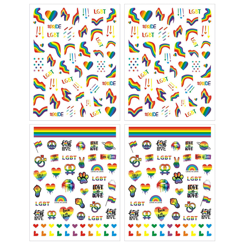 winthrop hands at a Pride parade with stickers showing bold, photogenic effect