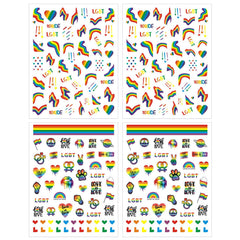 winthrop hands at a Pride parade with stickers showing bold, photogenic effect