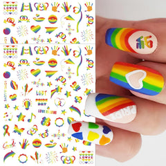 winthrop model wearing stickers at a Pride event showing festive visibility