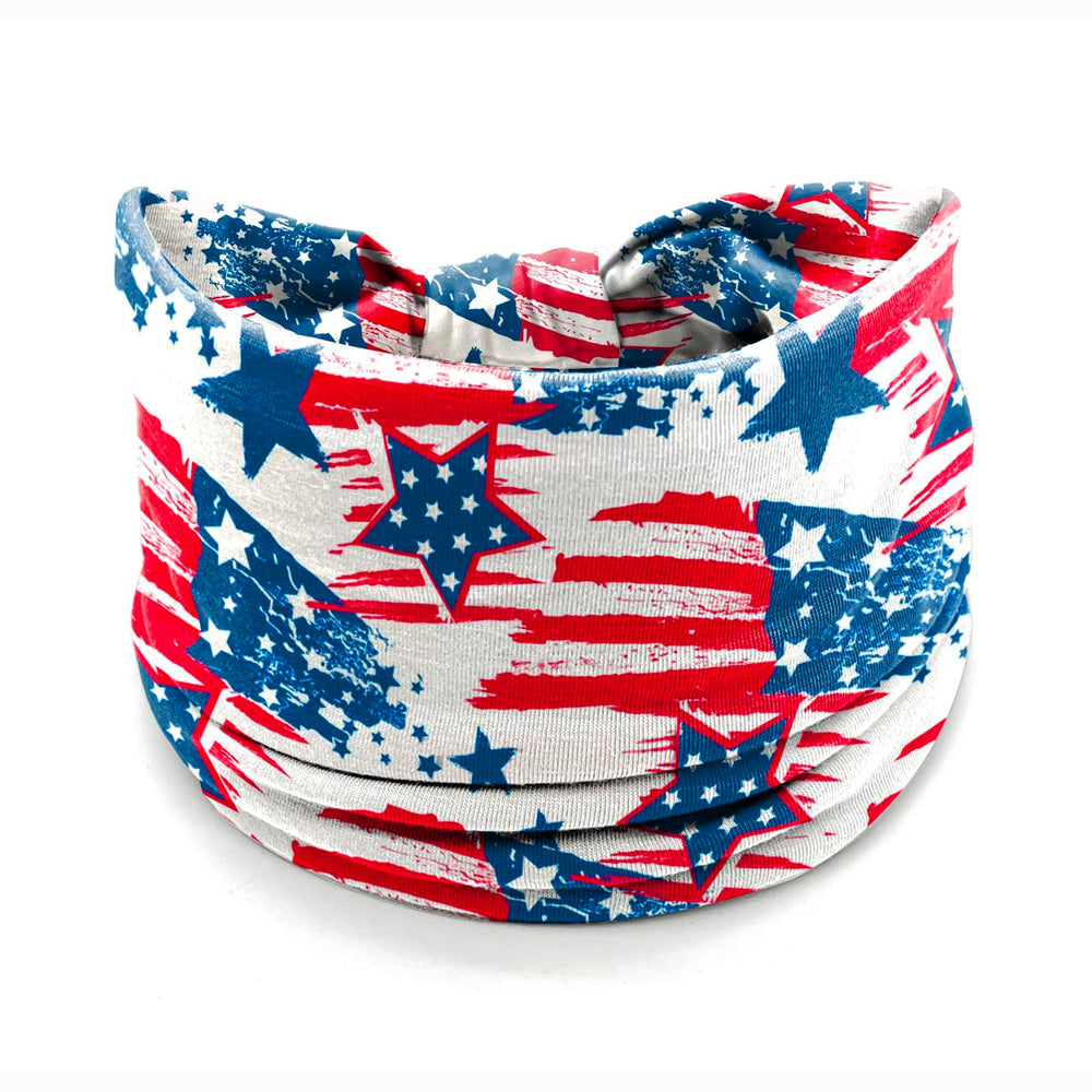 winthrop flat layout of four distinct red white blue patterns for outfit coordination