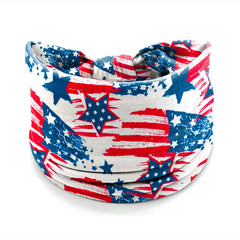 winthrop flat layout of four distinct red white blue patterns for outfit coordination