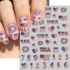 winthrop close-up of flag hearts and stars decals offering crisp American motifs