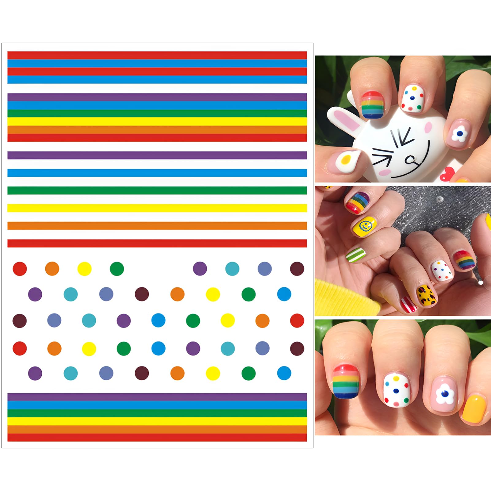 winthrop stickers applied on press-on nails demonstrating instant colorful manicure convenience