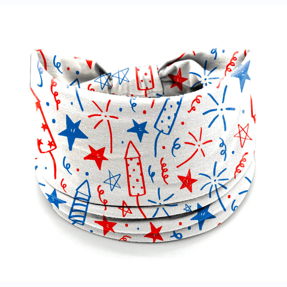 winthrop hand stretching headband to show size and flexible fit benefit