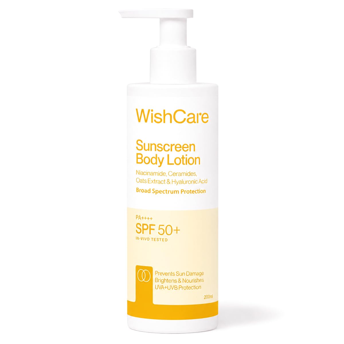 WishCare front packaging 200ml showing SPF 50 protection and benefit