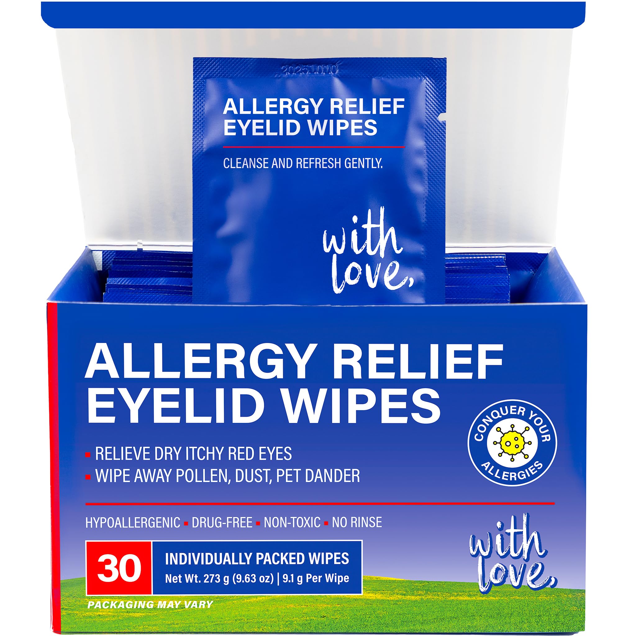 With Love front packaging showing 30-count packet and benefits