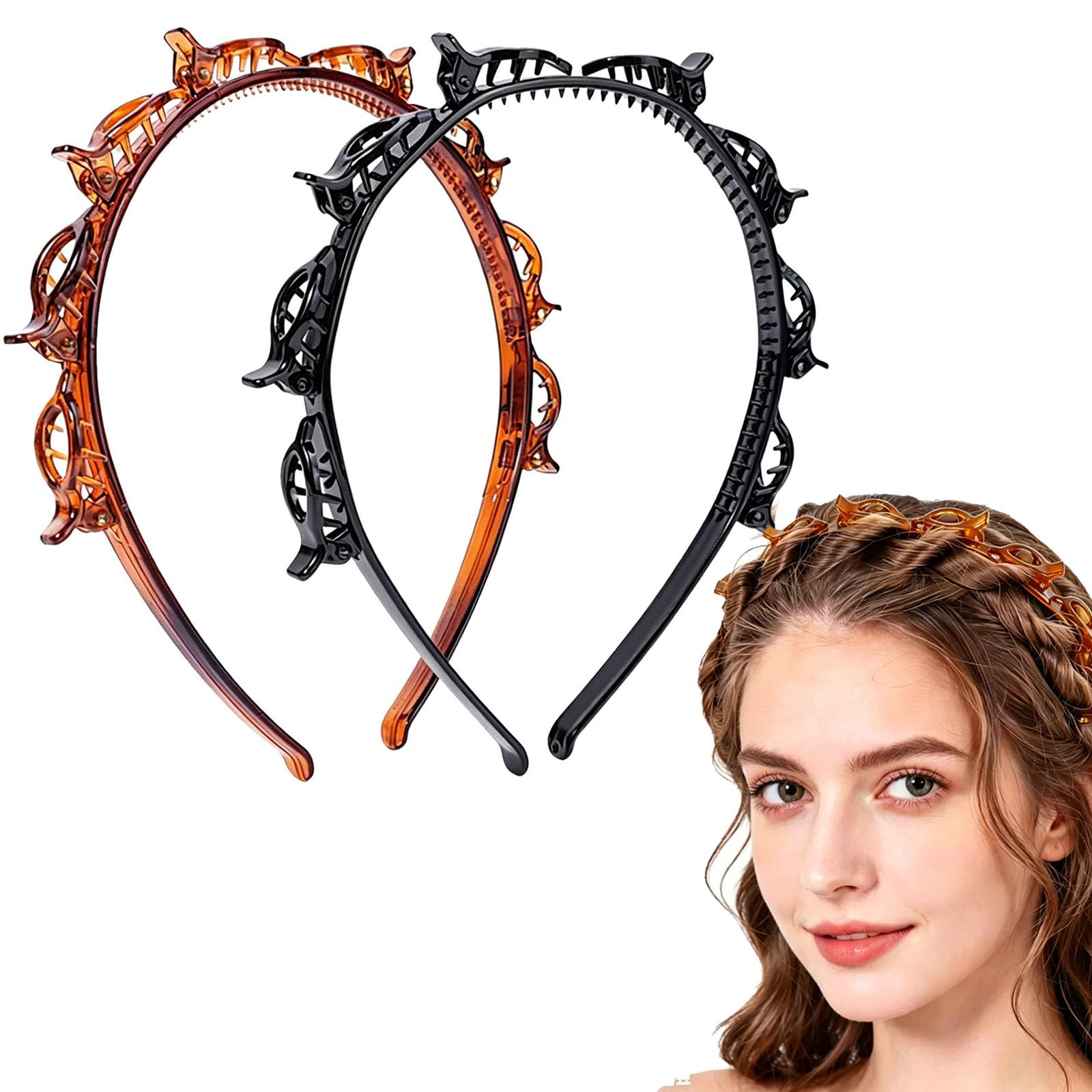 WIWUFUE headbands front view showing black and brown for versatile looks