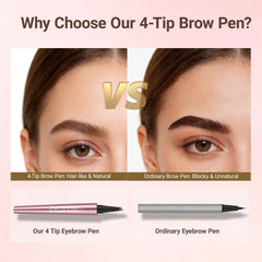 Wiyakwnry fine stroke demo on skin illustrating natural-looking brows